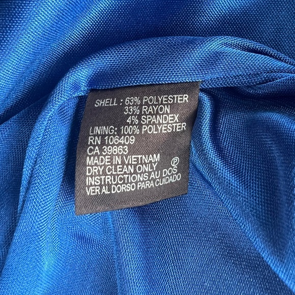 Tahari Arthur S Levine Elegant Cobalt Blue Office Workwear Career Dress Sz 12 - Picture 10 of 11